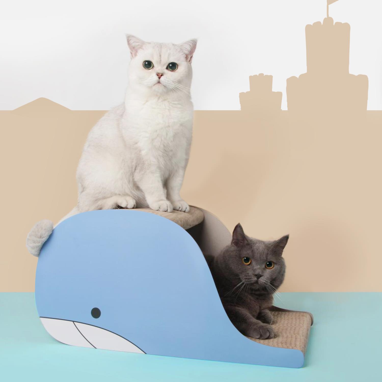 Cat Scratch House – Whale Pattern (New)