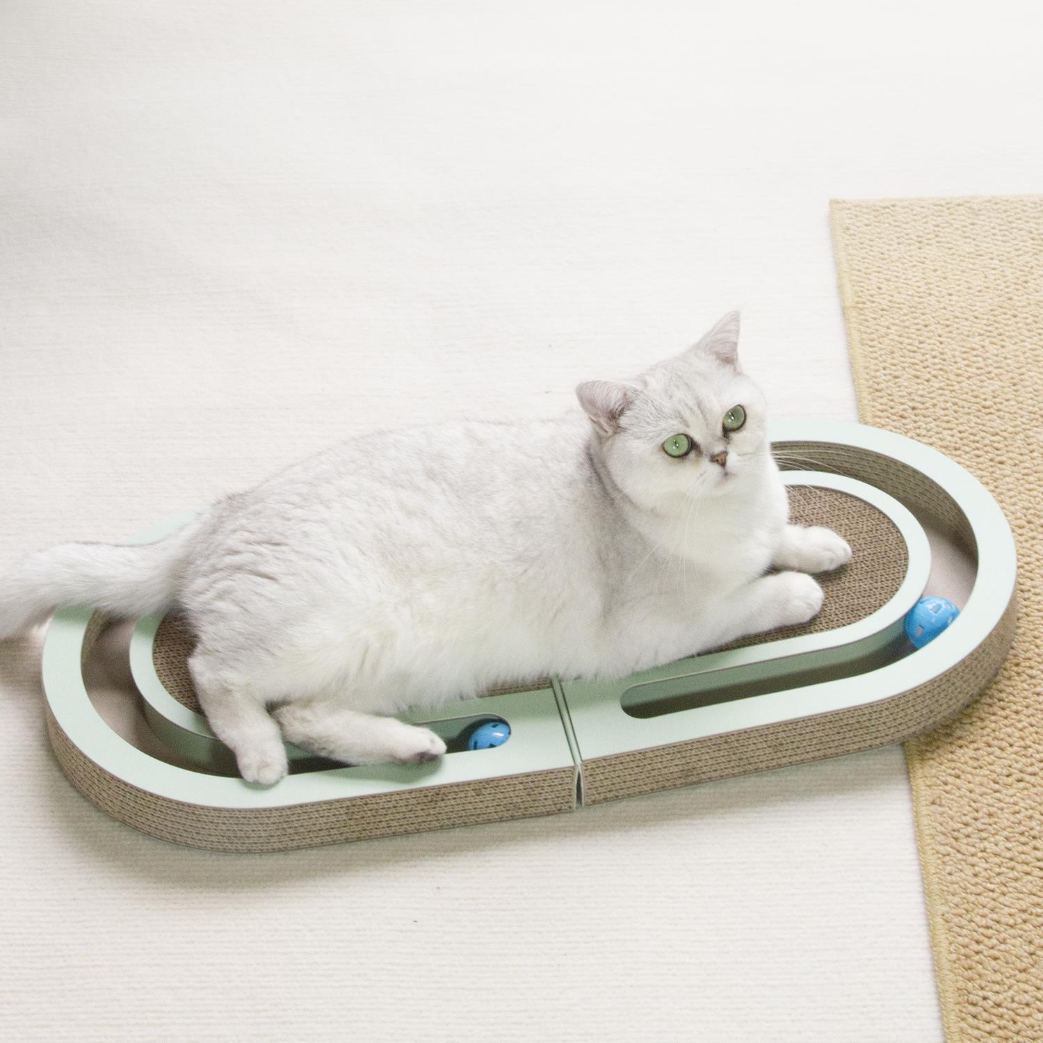 Foldable Cat Scratcher with Ball